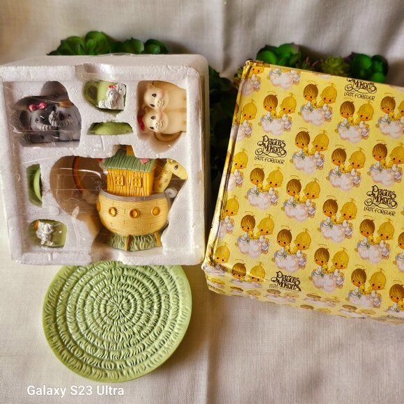 Collectible 1996 Enesco Precious Moments Noah's Ark Bible Story Mini Tea Set - Picture 1 of 7